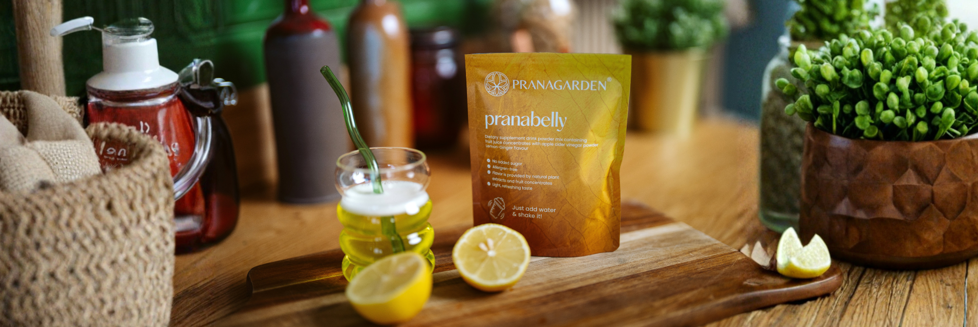 Konyhai környezetben, Pranagarden Pranabelly vízitalpor elkészítve