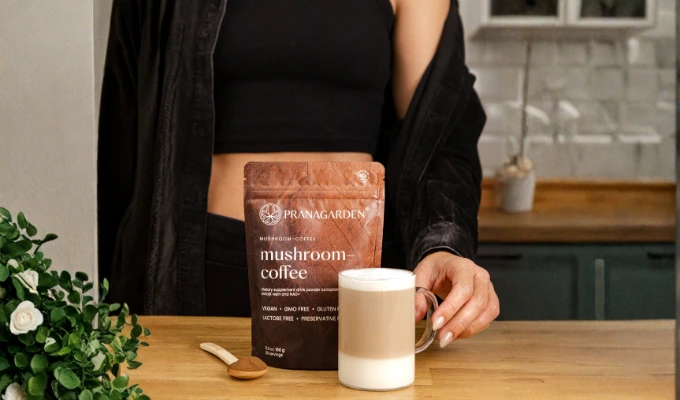 Gyógygomba kávé pohárban