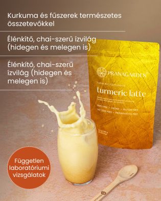   Kurkuma latte gyömbérrel, fahéjjal és fekete borssal - italpor 
