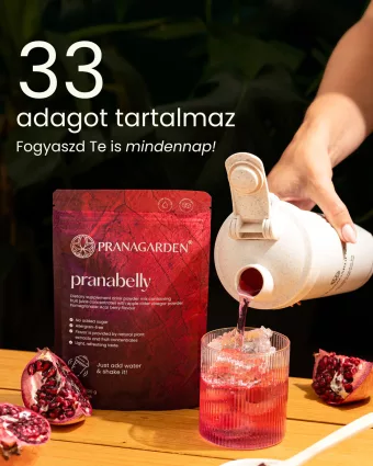   Pranabelly magas rosttartalmú bélflóra támogató pre-probiotikus víz italpor acai és gránátalma - 100 g