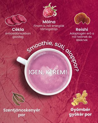 Cékla-málna-reishi latte - italpor 