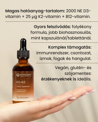 D3+K2 - folyékony vitamincsepp, 60 ml