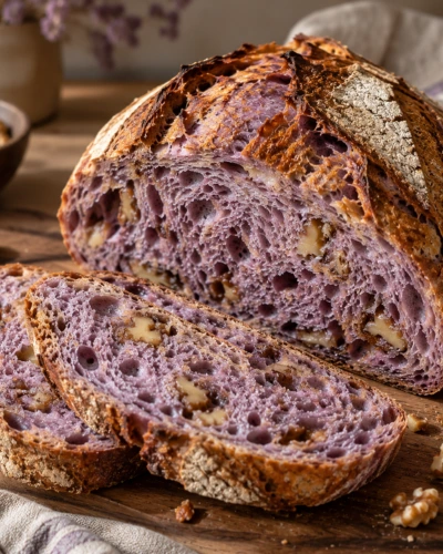 Lilac taro powder inspirálta vadkovászos kenyér