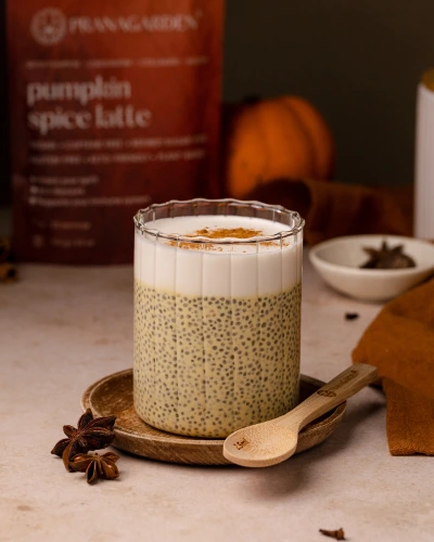 Pumpkin spice chia puding vaníliás krémmel